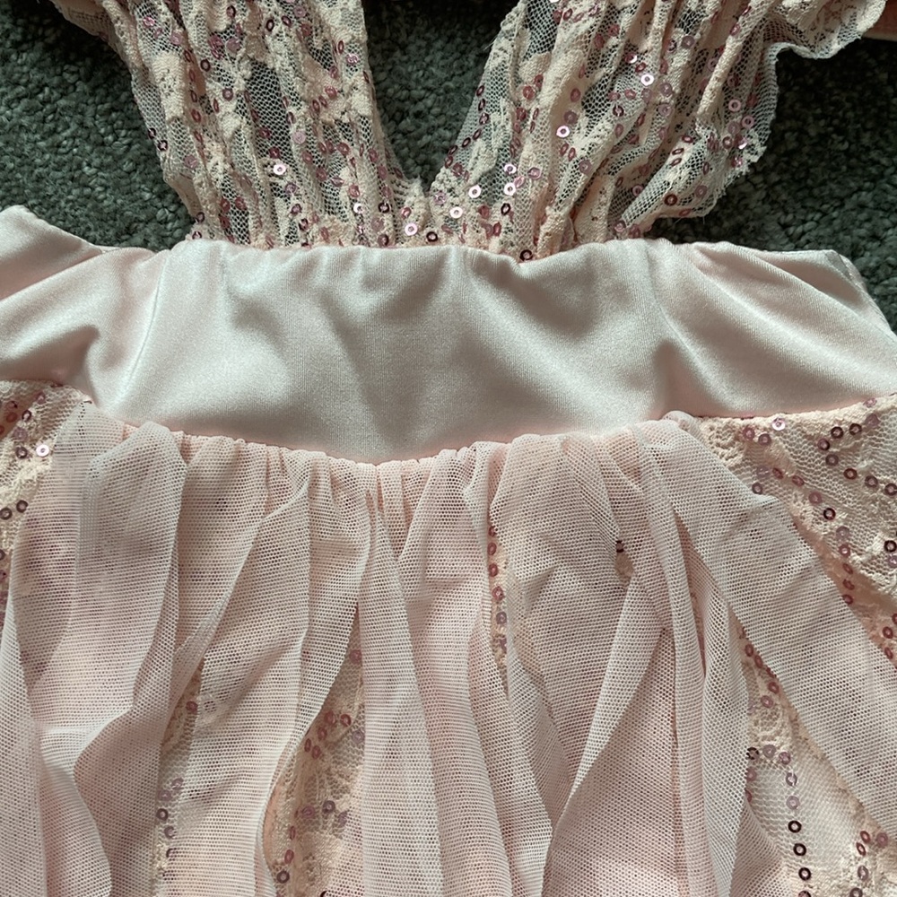 Kelle Laced Dance Costume w/ Sequin in Pink - Picture 5 of 14